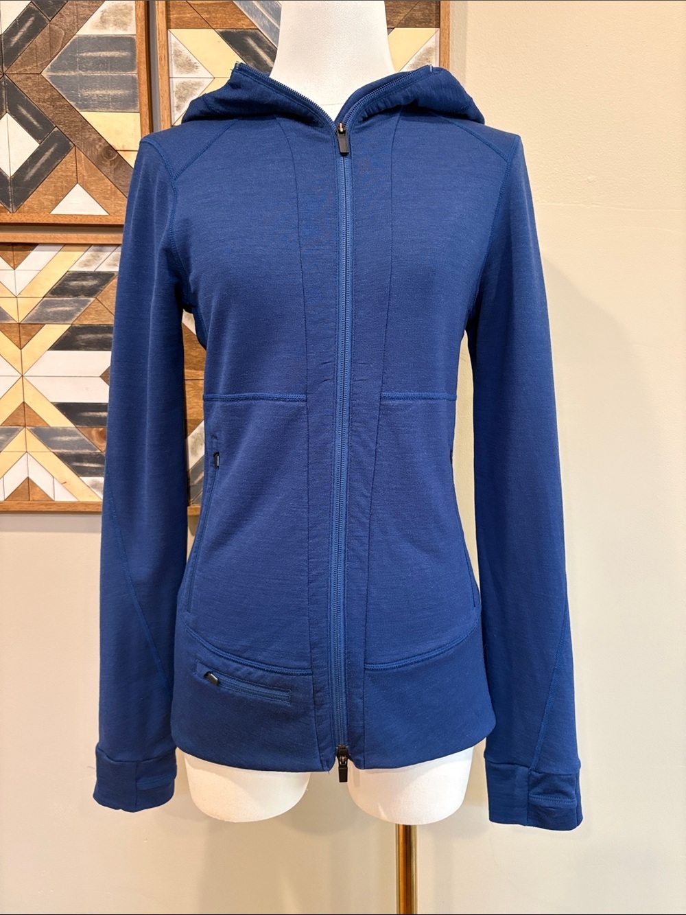 Icebreaker Merino Wool Women’s Quantum II Long Sleeve Zip Hood Jacket size Small
